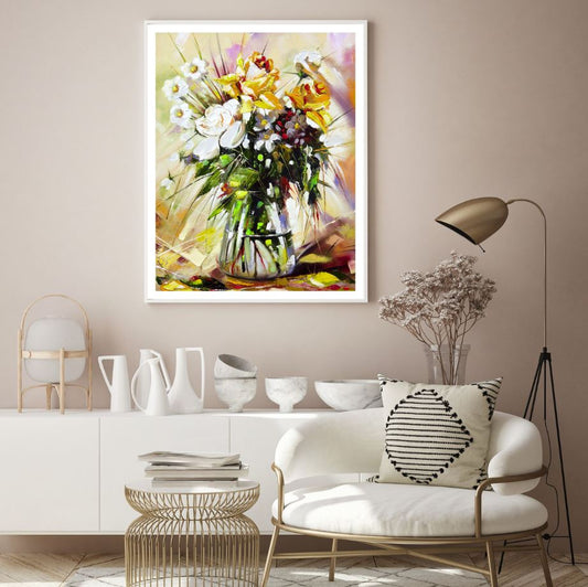 Colorful Flower Vase Oil Painting Home Decor Premium Quality Poster Print Choose Your Sizes