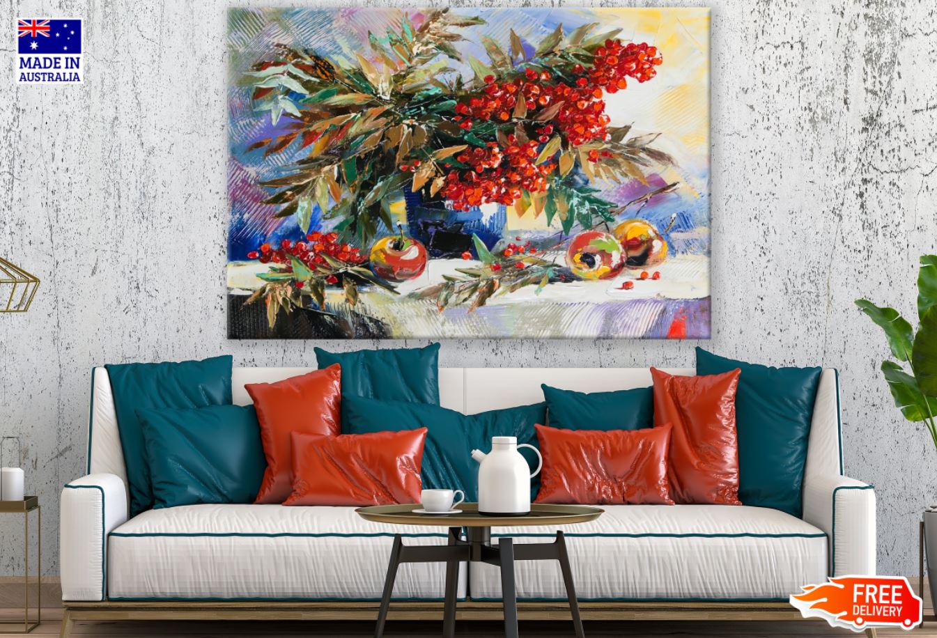 Colorful Flower Vase Oil Painting Print 100% Australian Made