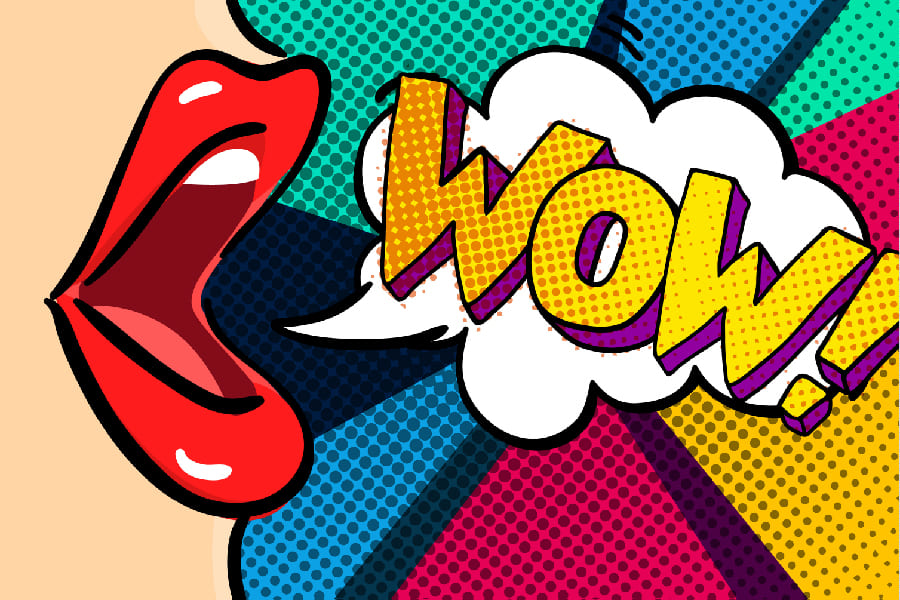 Lady Mouth & WOW Vector Art Print 100% Australian Made