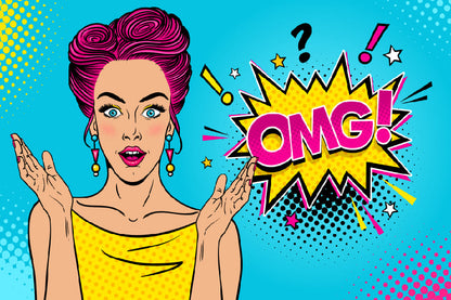 OMG Surprised Young Lady Print 100% Australian Made