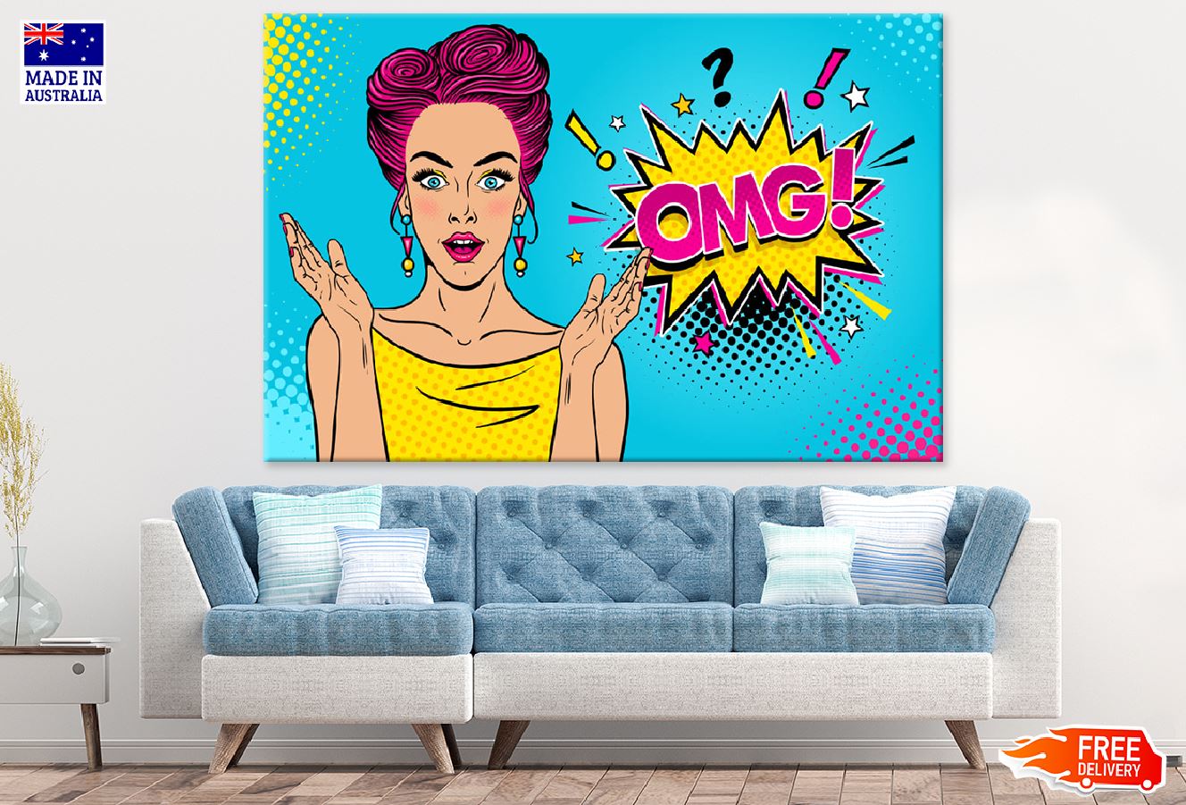 OMG Surprised Young Lady Print 100% Australian Made