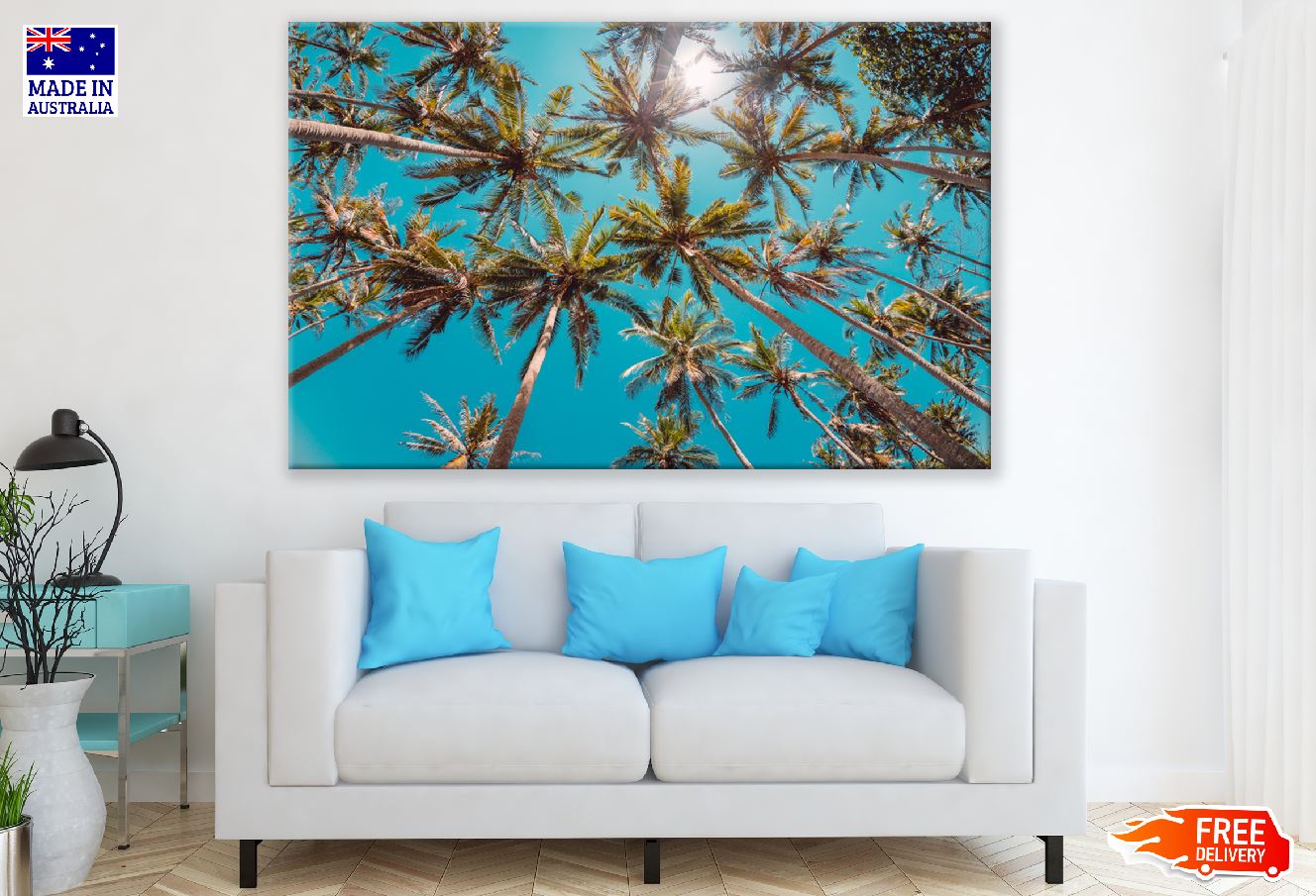 Palm Trees Under Blue Sky Photograph Print 100% Australian Made