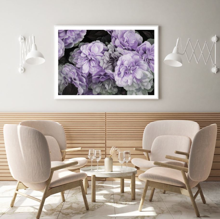Purple Flowers Closeup Photograph Home Decor Premium Quality Poster Print Choose Your Sizes