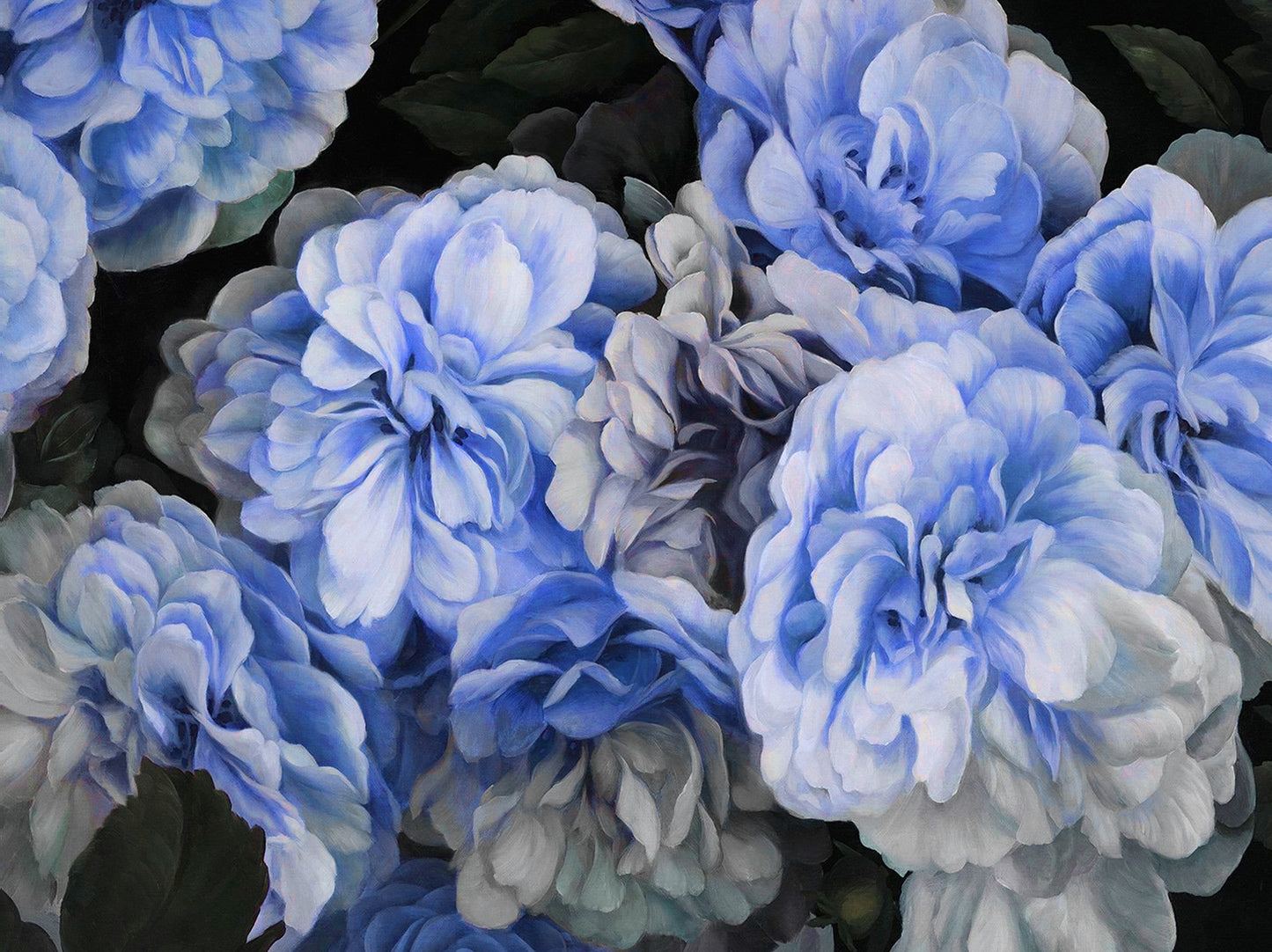 Blue Flowers Closeup Photograph Home Decor Premium Quality Poster Print Choose Your Sizes