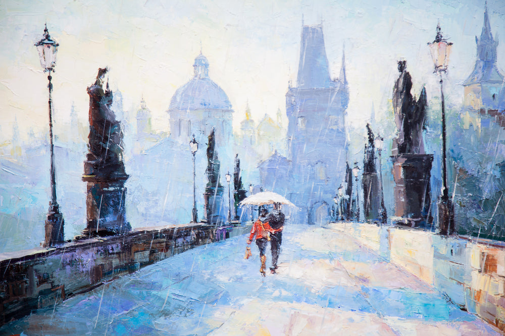 Couple Walking in Street Watercolor Painting Print 100% Australian Made