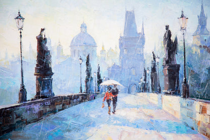 Couple Walking in Street Watercolor Painting Print 100% Australian Made
