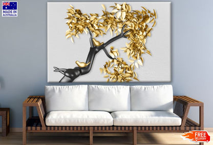 Golden Tree Branch Abstract Design Print 100% Australian Made