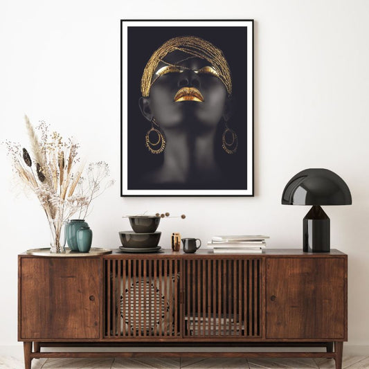 Girl with Black & Gold Makeup Photograph Home Decor Premium Quality Poster Print Choose Your Sizes