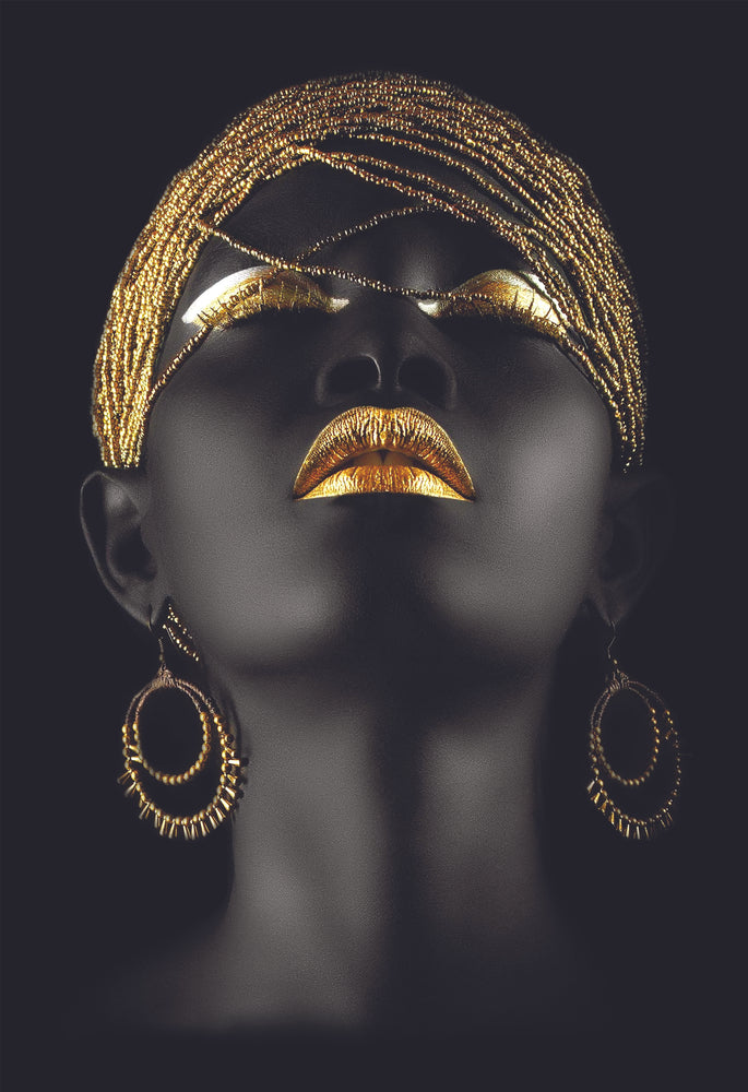 Girl with Black & Gold Makeup Photograph Home Decor Premium Quality Poster Print Choose Your Sizes