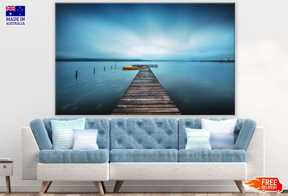 Stunning Sea View with Wooden Pier Photograph Print 100% Australian Made