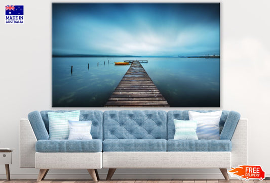Stunning Sea View with Wooden Pier Photograph Print 100% Australian Made