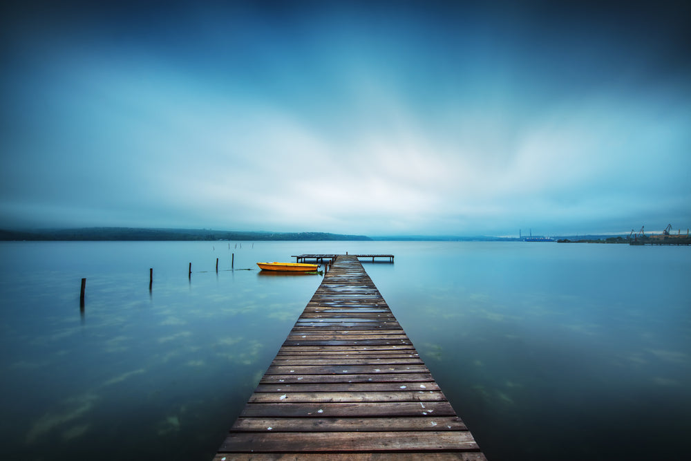Stunning Sea View with Wooden Pier Photograph Print 100% Australian Made