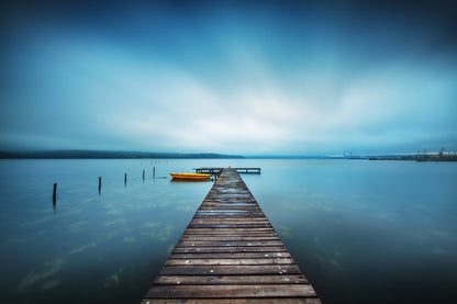Stunning Sea View with Wooden Pier Photograph Print 100% Australian Made