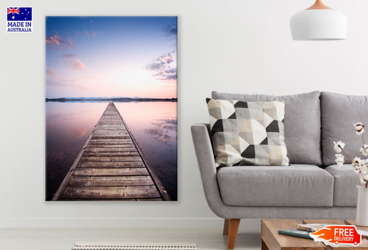 Stunning Sea View with Wooden Pier Photograph Print 100% Australian Made