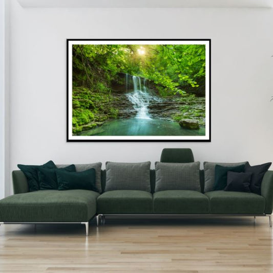 Stunning Waterfall Scenery Photograph Home Decor Premium Quality Poster Print Choose Your Sizes