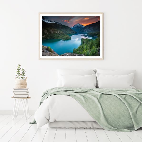 Mountain Lake & Forest Scenery Photograph Home Decor Premium Quality Poster Print Choose Your Sizes