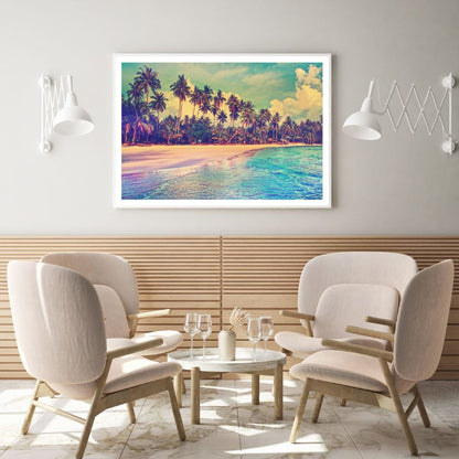 Sea & Palm Trees Photograph Home Decor Premium Quality Poster Print Choose Your Sizes