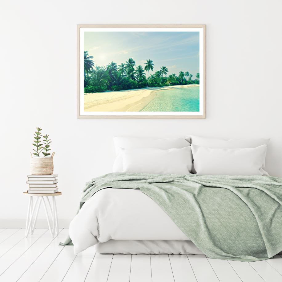 Sea & Palm Trees Photograph Home Decor Premium Quality Poster Print Choose Your Sizes