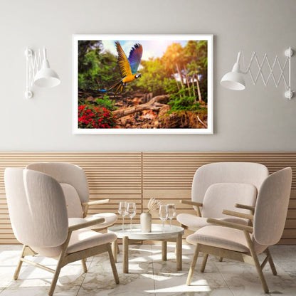 Macaw Bird Flying Photograph Home Decor Premium Quality Poster Print Choose Your Sizes