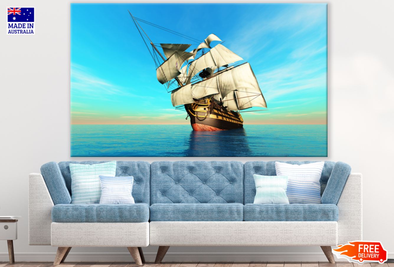 Ship on Sea Photograph Print 100% Australian Made