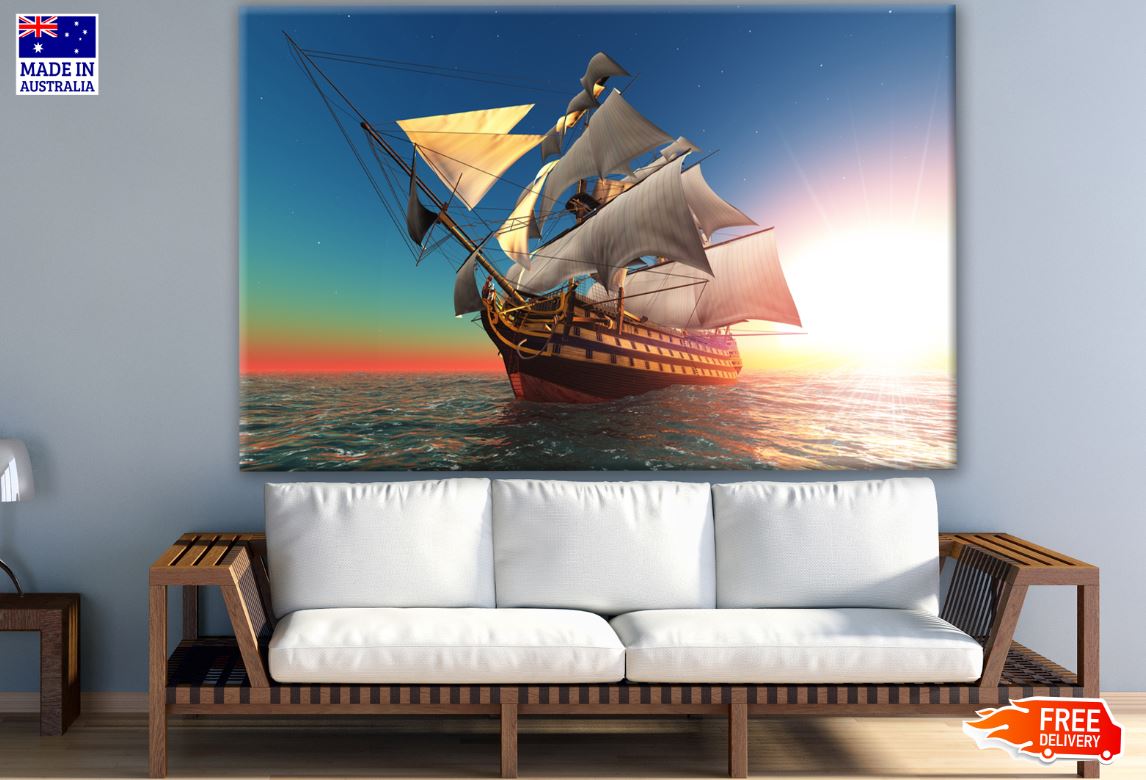 Ship Sailing on Beach Photograph Print 100% Australian Made