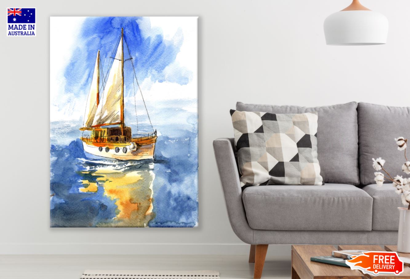 Boat on Sea Painting Print 100% Australian Made