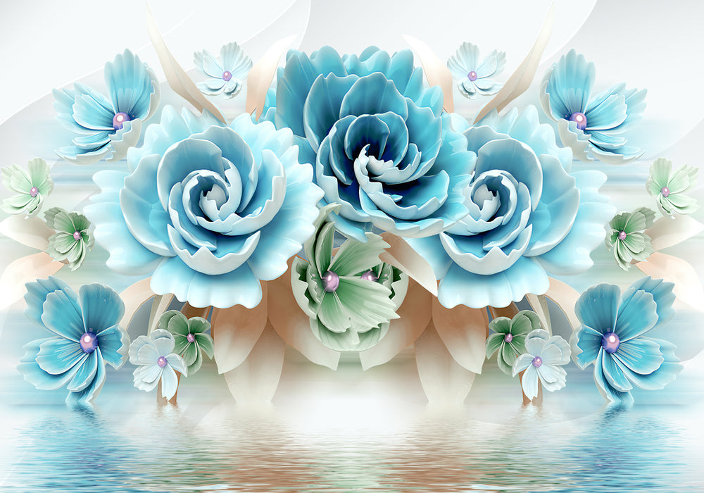 Blue & White Floral Painting Print 100% Australian Made