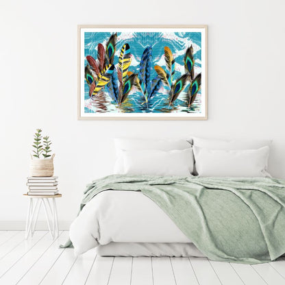 Colorful Feathers Watercolor Painting Home Decor Premium Quality Poster Print Choose Your Sizes