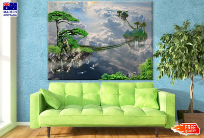 Floating Islands Image Manipulation Print 100% Australian Made