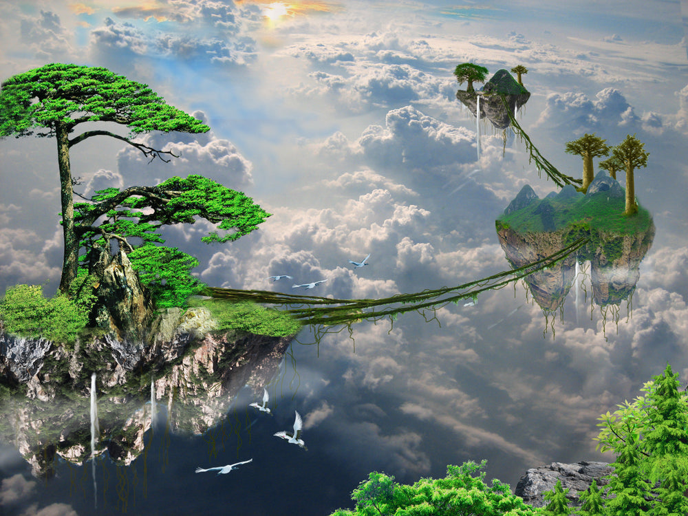Floating Islands Image Manipulation Print 100% Australian Made