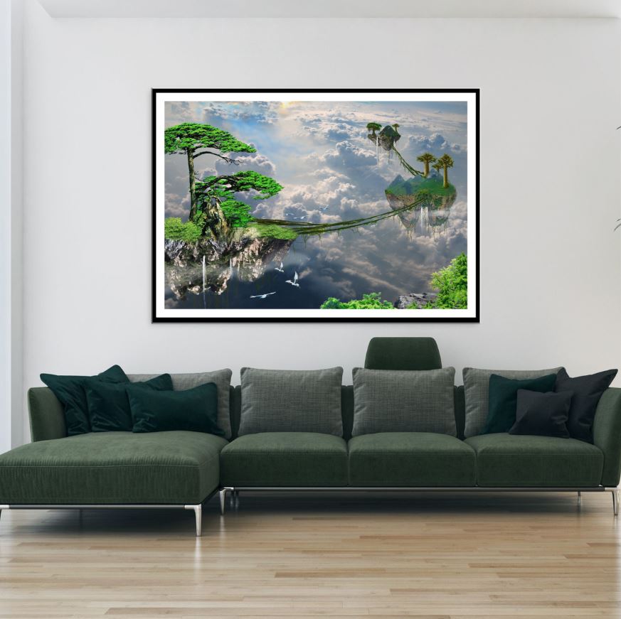 Floating Islands Digital Design Home Decor Premium Quality Poster Print Choose Your Sizes