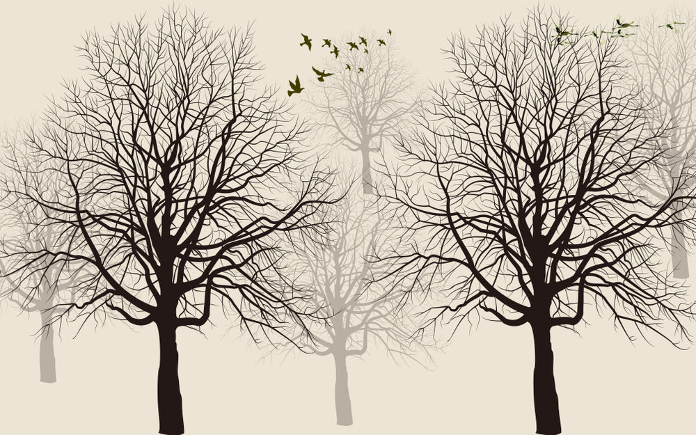 Silhouette Trees & Birds Design Print 100% Australian Made