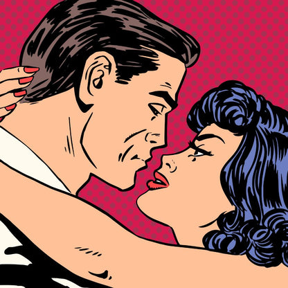 Square Canvas Colorful Couple Portrait Pop Art Design High Quality Print 100% Australian Made