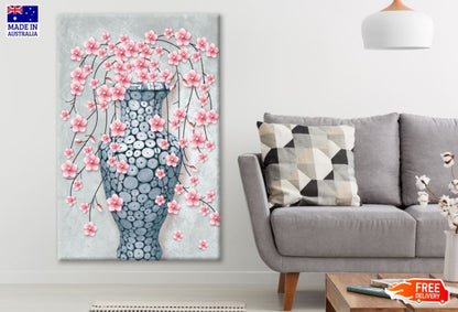 Pink Flower Vase Abstract Design Print 100% Australian Made