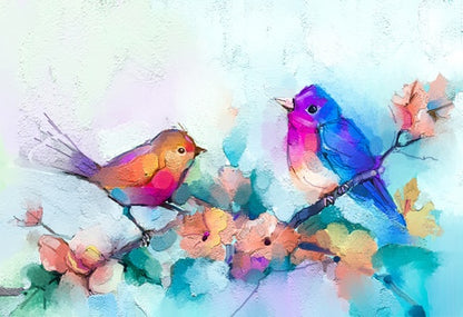 Birds & Flowers Watercolor Painting Print 100% Australian Made