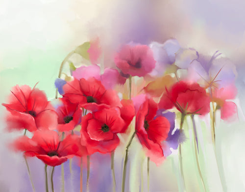 Red Poppy Flowers Watercolor Painting Print 100% Australian Made