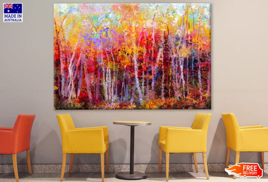 Colorful Forest Abstract Oil Painting Print 100% Australian Made