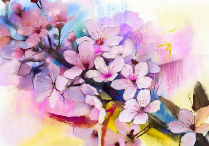 Colorful Flowers Watercolor Painting Home Decor Premium Quality Poster Print Choose Your Sizes