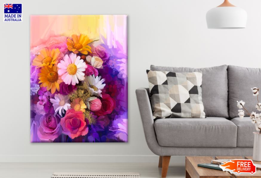 Colorful Flower Bunch Watercolor Painting Print 100% Australian Made