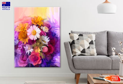 Colorful Flower Bunch Watercolor Painting Print 100% Australian Made