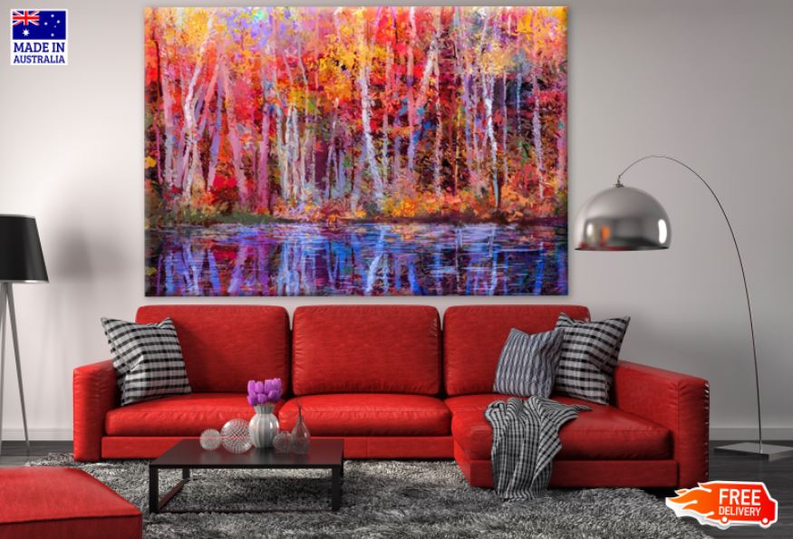 Colorful Forest Oil Painting Print 100% Australian Made