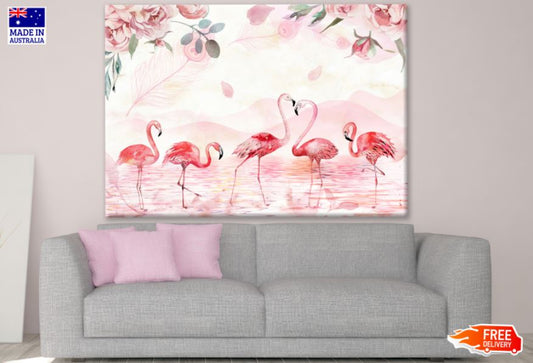 Flemingo Birds & Flowers Painting Print 100% Australian Made