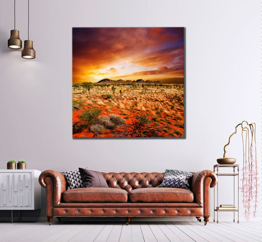 Square Canvas Nature Sunset View Photograph High Quality Print 100% Australian Made