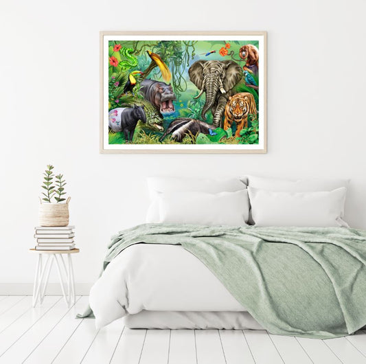 Colorful Wild Animals Watercolor Home Decor Premium Quality Poster Print Choose Your Sizes