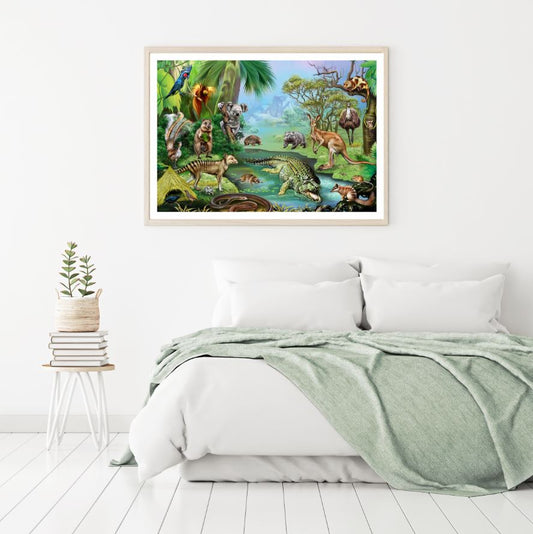 Colorful Wild Animals Watercolor Home Decor Premium Quality Poster Print Choose Your Sizes