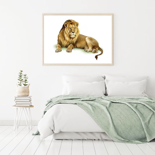 Lion Watercolor Painting Home Decor Premium Quality Poster Print Choose Your Sizes