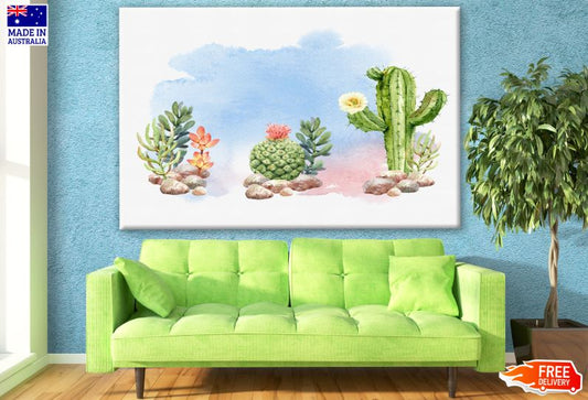 Cactus Plants Watercolor Painting Print 100% Australian Made