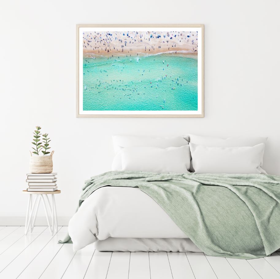 Busy Beach Aerial View Photograph Home Decor Premium Quality Poster Print Choose Your Sizes