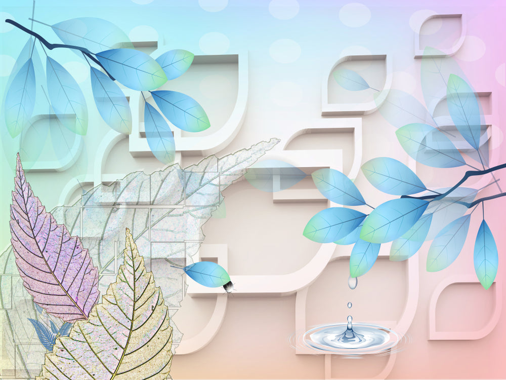 Leaves & Shapes 3D Design Home Decor Premium Quality Poster Print Choose Your Sizes