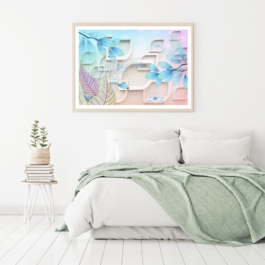 Leaves & Shapes 3D Design Home Decor Premium Quality Poster Print Choose Your Sizes